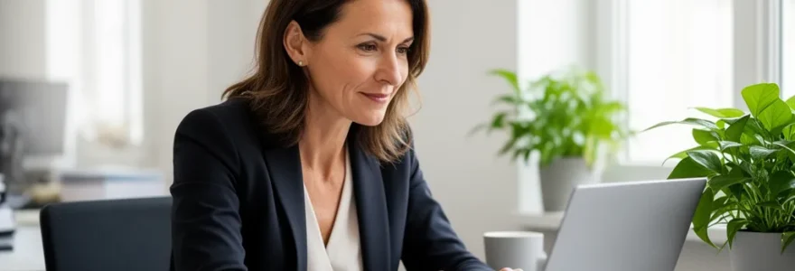 Responsable administrative consultant interface recommandé électronique sur laptop